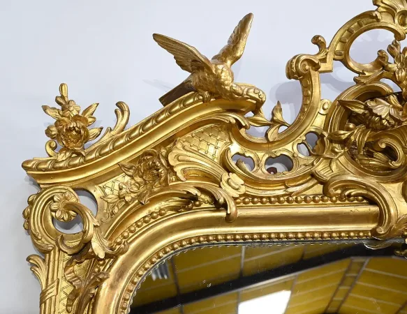 Important Miroir en Bois Doré, style Louis XV – Début XIXe