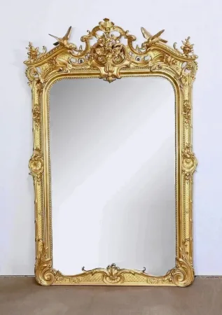 Important Miroir en Bois Doré, style Louis XV – Début XIXe