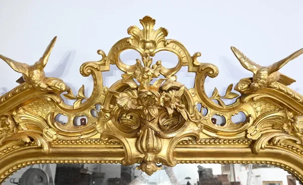 Important Miroir en Bois Doré, style Louis XV – Début XIXe
