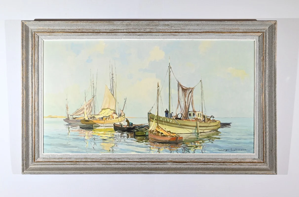 OIL ON HARDBOARD signed by Georges LHERMITTE