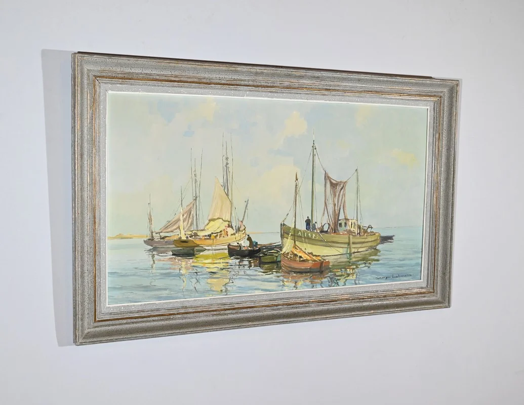 OIL ON HARDBOARD signed by Georges LHERMITTE