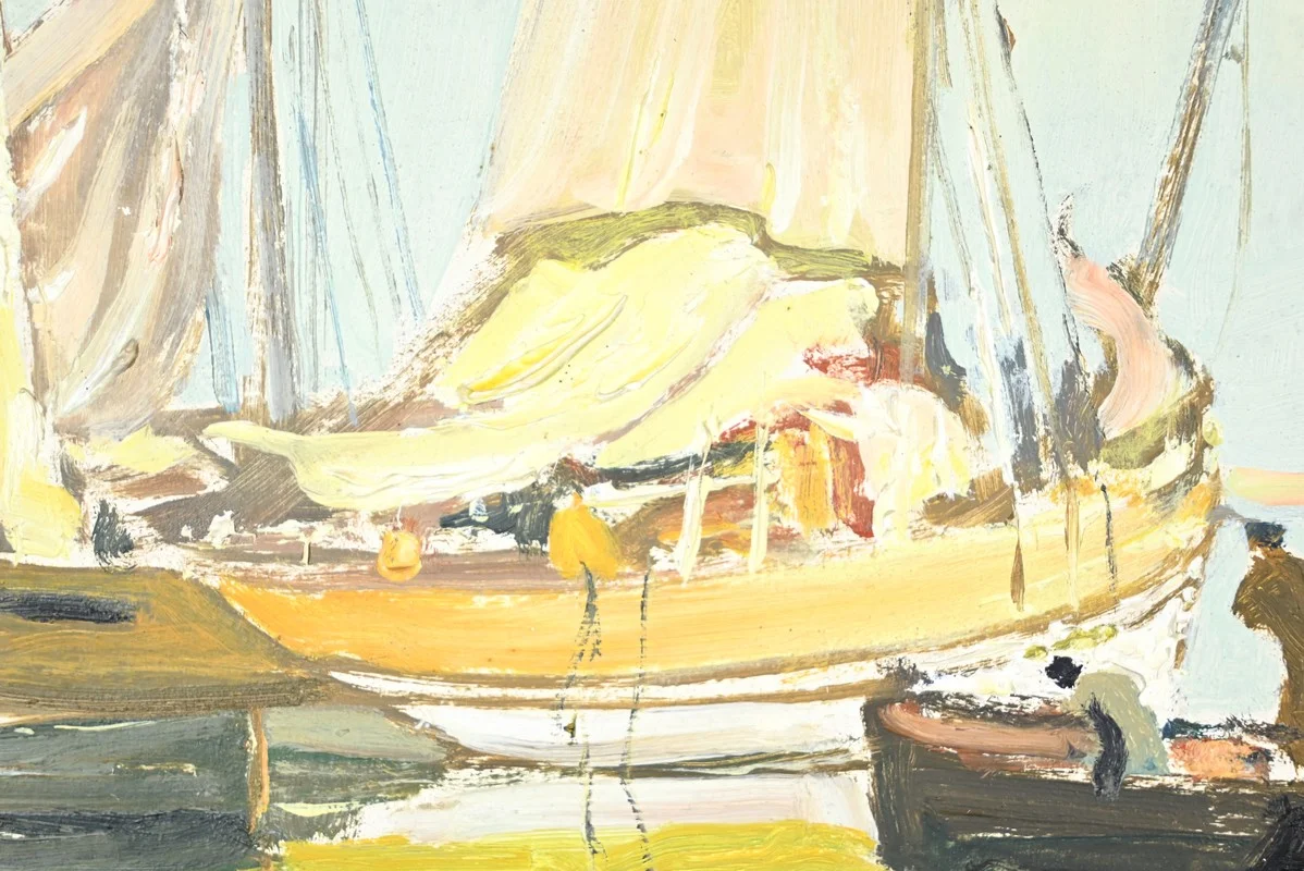 OIL ON HARDBOARD signed by Georges LHERMITTE