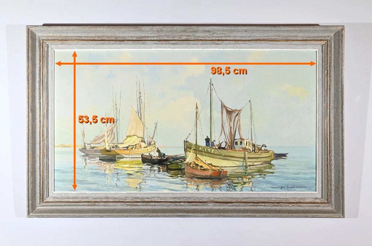 OIL ON HARDBOARD signed by Georges LHERMITTE