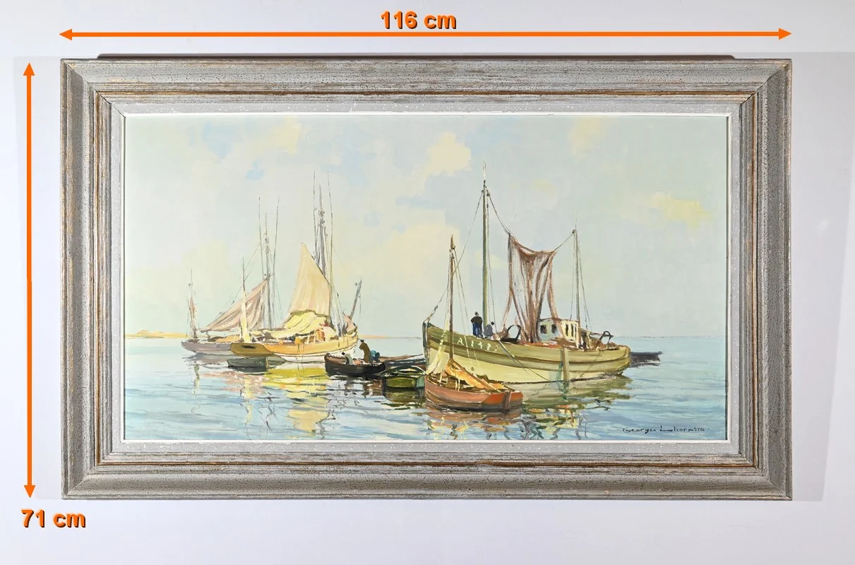 OIL ON HARDBOARD signed by Georges LHERMITTE