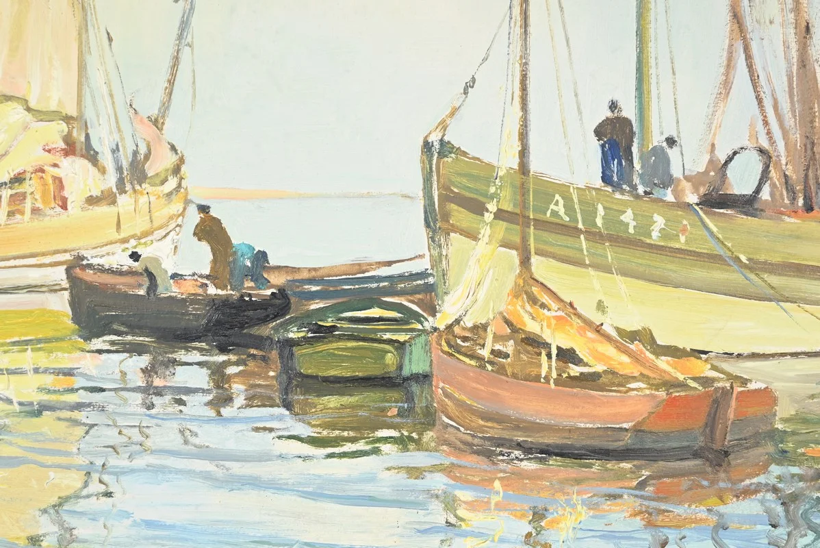OIL ON HARDBOARD signed by Georges LHERMITTE