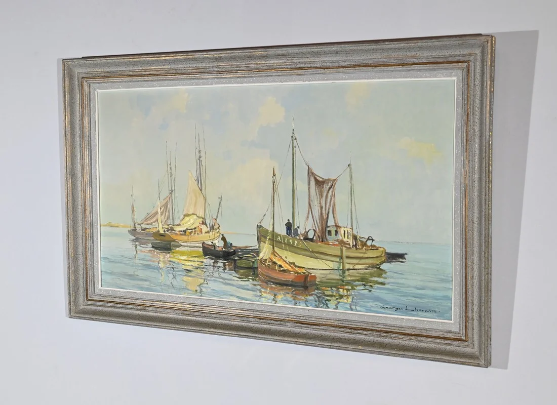 OIL ON HARDBOARD signed by Georges LHERMITTE