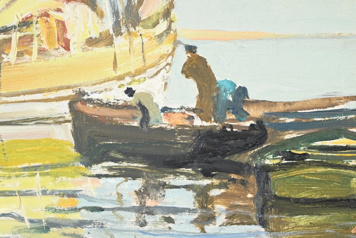 OIL ON HARDBOARD signed by Georges LHERMITTE