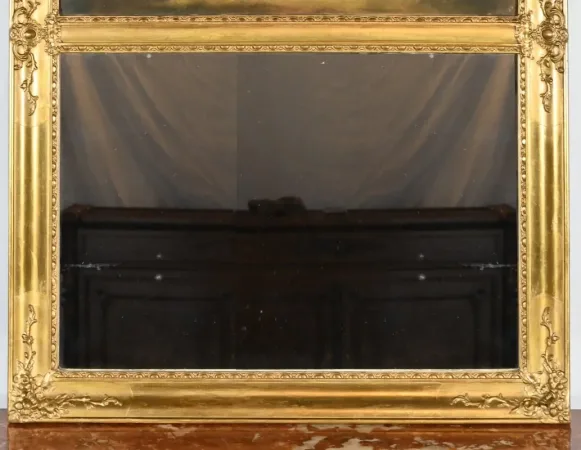 Miroir Trumeau en Bois Doré, époque Restauration – Début XIXe