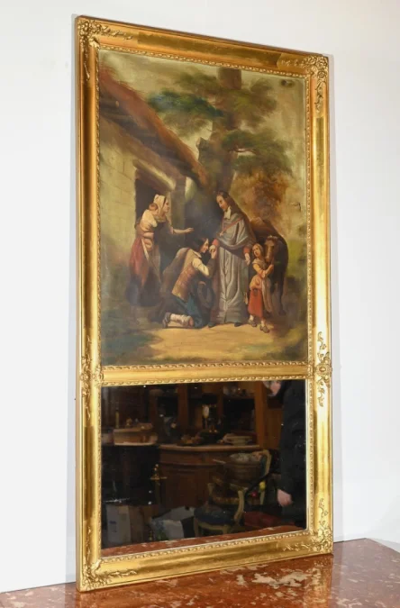 FRENCH RESTAURATION PERIOD TRUMEAU MIRROR