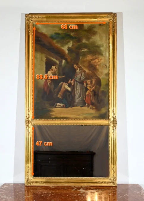 FRENCH RESTAURATION PERIOD TRUMEAU MIRROR