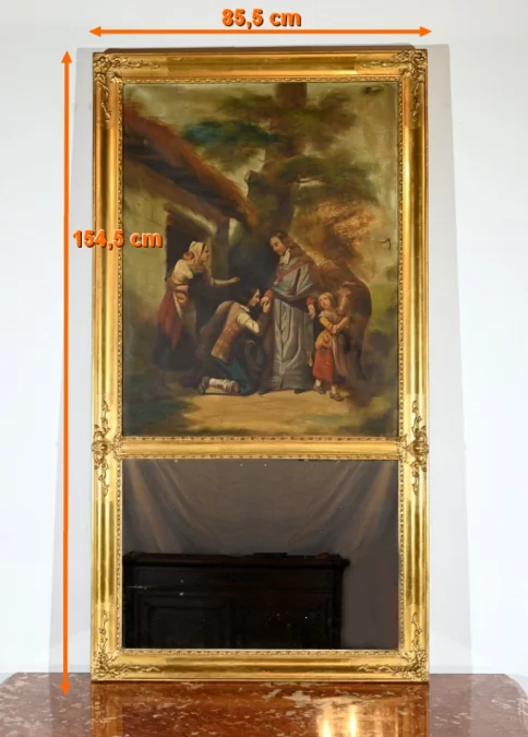 FRENCH RESTAURATION PERIOD TRUMEAU MIRROR