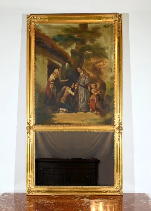 FRENCH RESTAURATION PERIOD TRUMEAU MIRROR