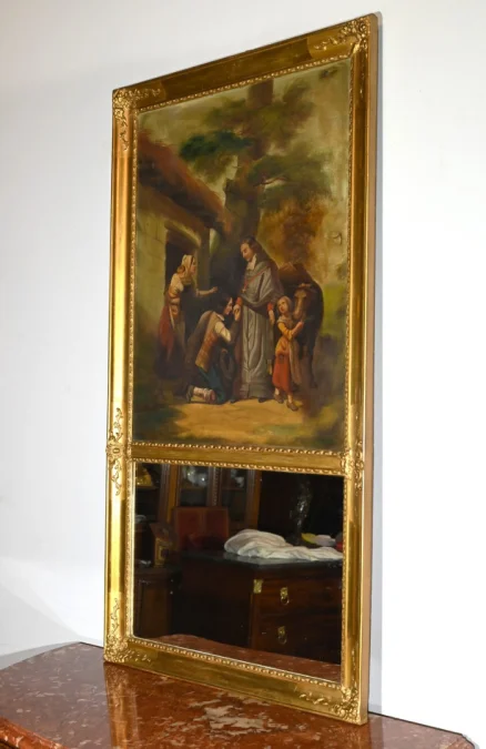 FRENCH RESTAURATION PERIOD TRUMEAU MIRROR