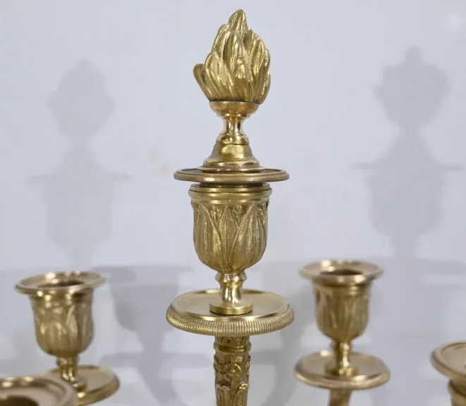 Importante Garniture de Cheminée en Marbre et Bronze, style Empire – 2ème Partie XIXe