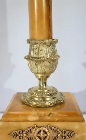 Importante Garniture de Cheminée en Marbre et Bronze, style Empire – 2ème Partie XIXe