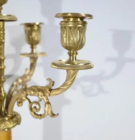Importante Garniture de Cheminée en Marbre et Bronze, style Empire – 2ème Partie XIXe