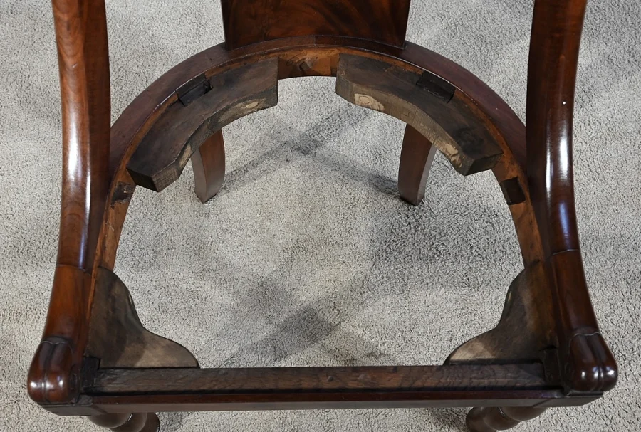 Suite de 4 Chaises Gondole en Acajou de Cuba, époque Restauration – Début XIXe