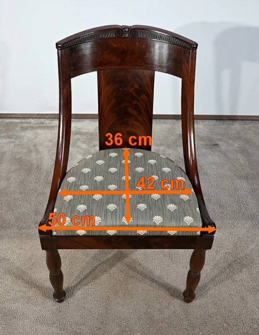 Suite de 4 Chaises Gondole en Acajou de Cuba, époque Restauration – Début XIXe
