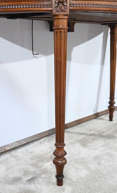 Table Demi-Lune en Noyer, style Louis XVI – Fin XIXe