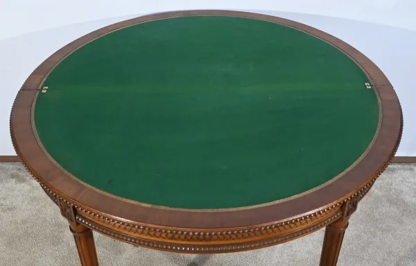 Table Demi-Lune en Noyer, style Louis XVI – Fin XIXe