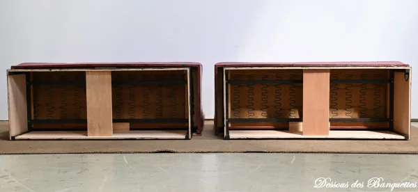 Paire de Banquette de Bistrot en Simili Cuir – 1970