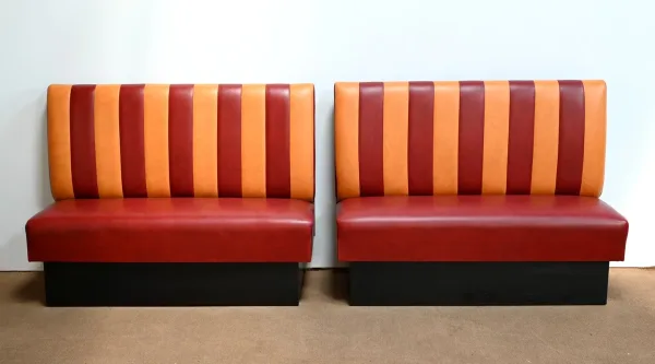 Paire de Banquette de Bistrot en Simili Cuir – 1970