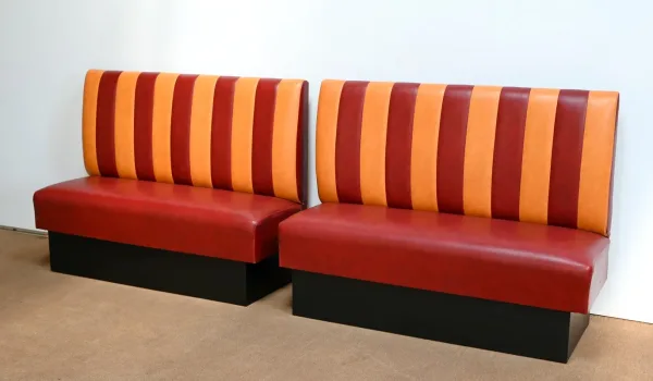 Paire de Banquette de Bistrot en Simili Cuir – 1970