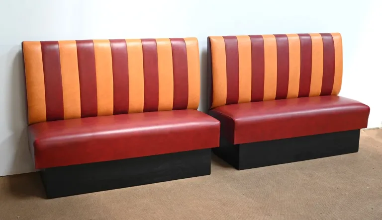 Paire de Banquette de Bistrot en Simili Cuir – 1970