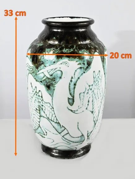 Vase « Les Pélicans », signé L. Alaurent – 1950