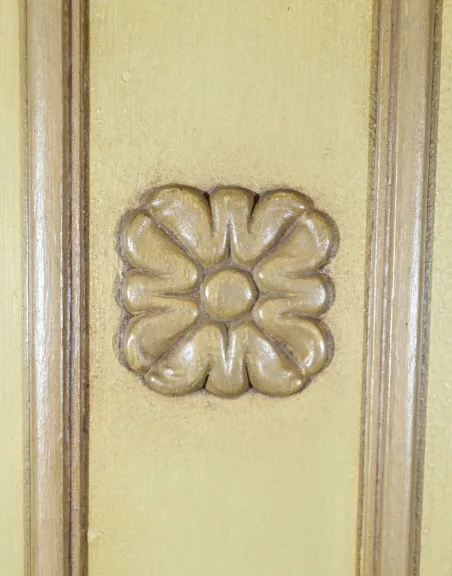 Miroir Trumeau en Bois Laqué, signé A.Thomaray, style Louis XVI – XXe
