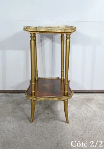 Petite Table de Salon en Moucheté de Thuya et à Décors peints – 1920