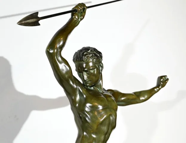 Bronze « Chasse à l’Aigle », signé J.de Roncourt, Art Déco – 1930