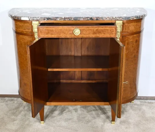 Buffet en Loupe de Thuya et Acajou, style Louis XVI – 2ème partie XIXe