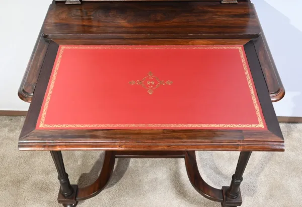 Petit Bureau Vitrine en Palissandre, époque Napoléon III - Milieu XIXe