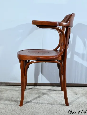 Fauteuil de Bureau en Hêtre, estampillé J&J Kohn – Début XXe
