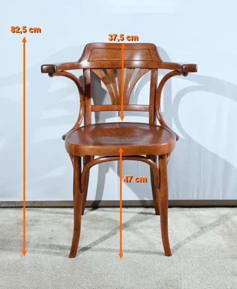 Fauteuil de Bureau en Hêtre, estampillé J&J Kohn – Début XXe