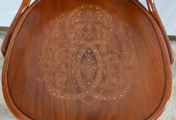 Fauteuil de Bureau en Hêtre, estampillé J&J Kohn – Début XXe
