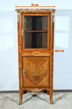 Petite Vitrine en Bois de Rose, style Transition Louis XV / Louis XVI – Début XXe