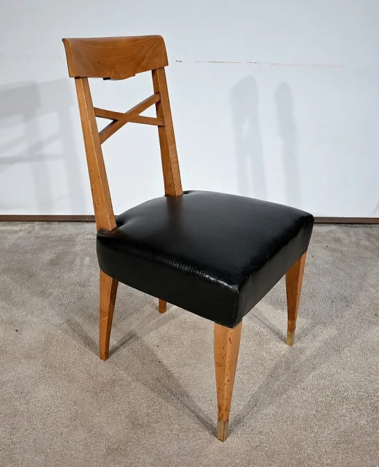 Suite de 6 Chaises en Merisier massif, Art Déco – 1940