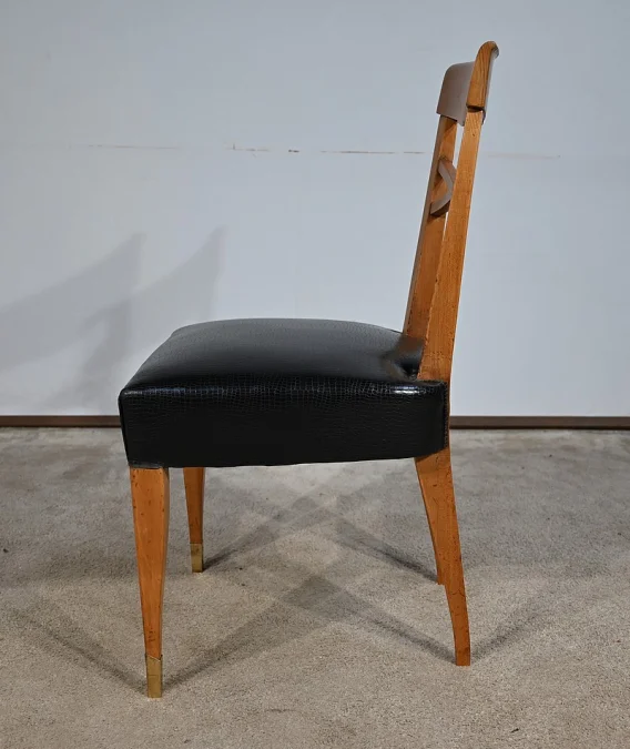 Suite de 6 Chaises en Merisier massif, Art Déco – 1940