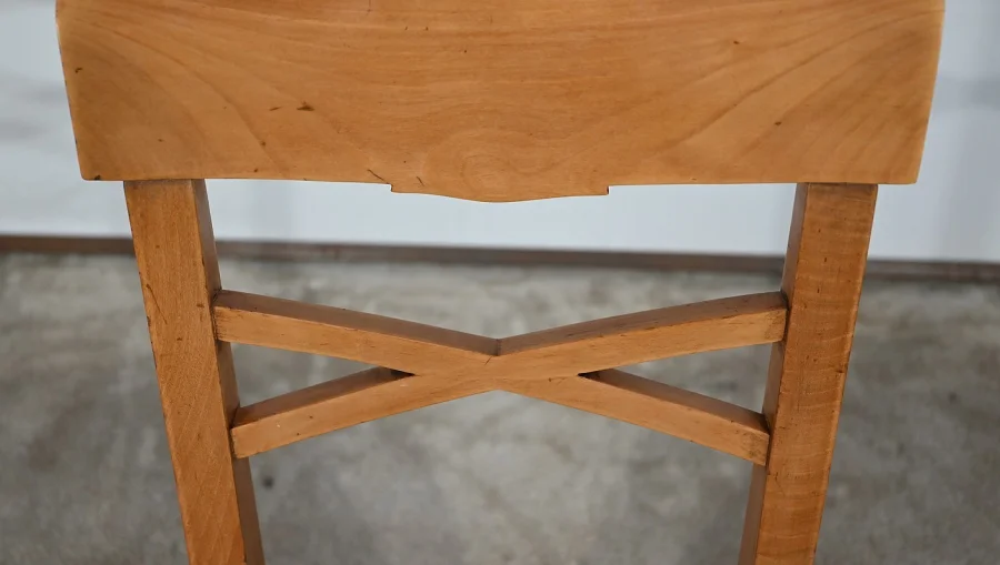 Suite de 6 Chaises en Merisier massif, Art Déco – 1940