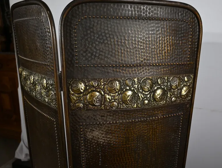 Paravent en Laiton vieilli, Art Nouveau – 1900