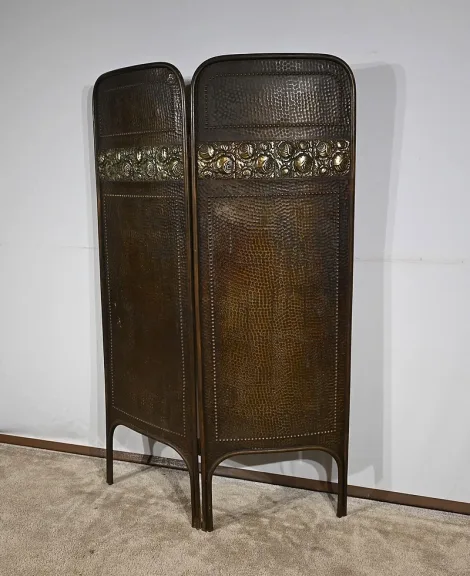 Paravent en Laiton vieilli, Art Nouveau – 1900