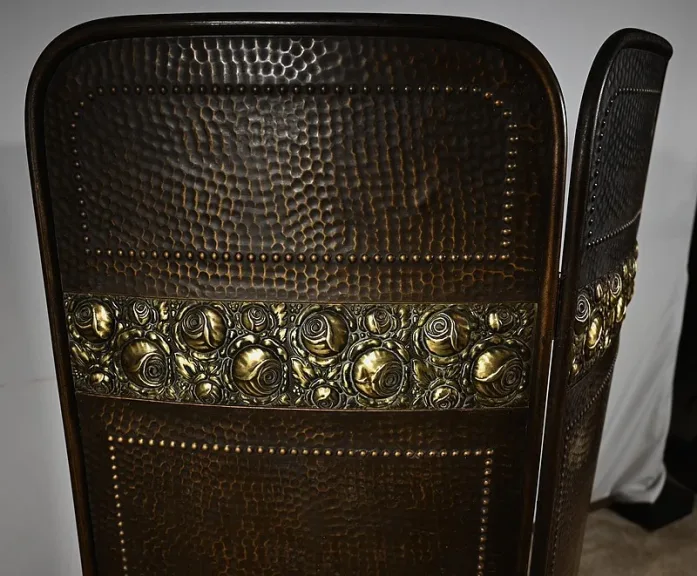 Paravent en Laiton vieilli, Art Nouveau – 1900