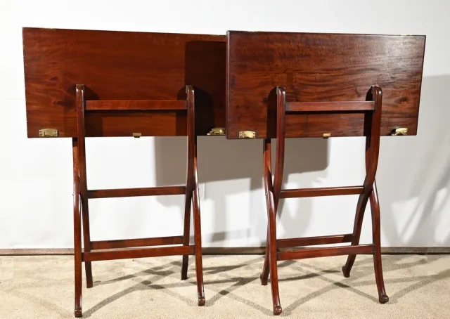 Paire de Tables de Jeux en Acajou, estampillées H.J. Linton – 1920