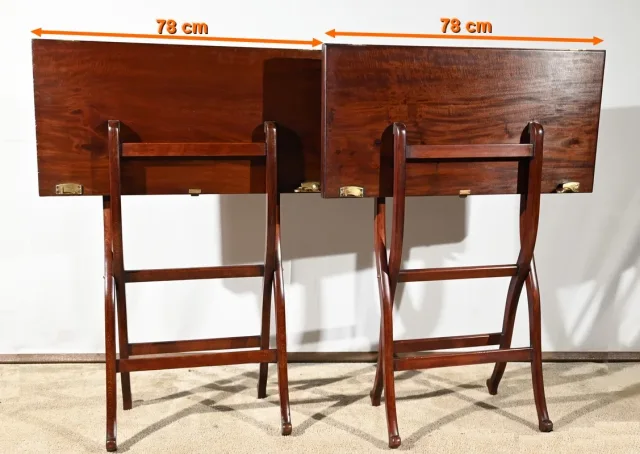 Paire de Tables de Jeux en Acajou, estampillées H.J. Linton – 1920