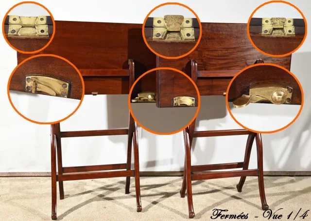 Paire de Tables de Jeux en Acajou, estampillées H.J. Linton – 1920