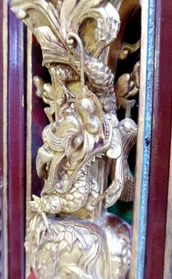 Grand Panneau Asiatique en Bois laqué, Chine – Fin XIXe