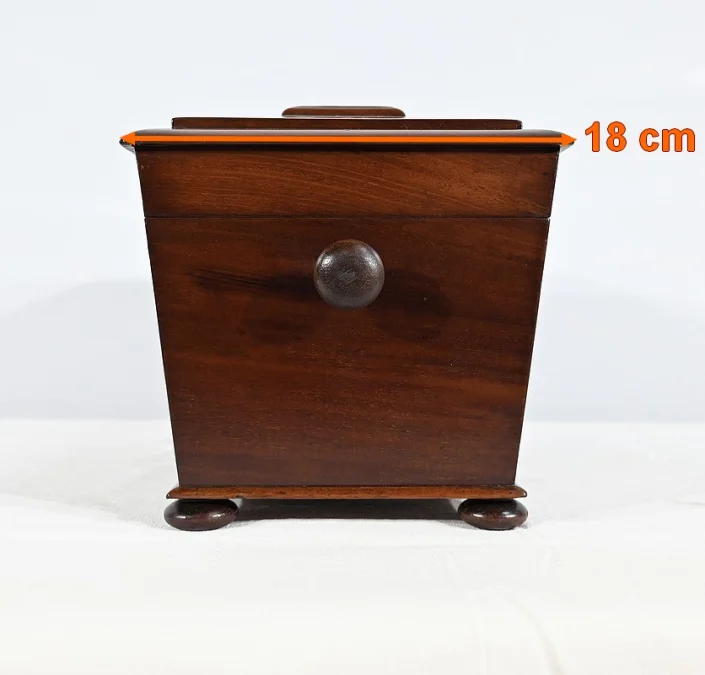 Rare Coffret à Thé Anglais ‘’Tea Caddy ‘’ en Acajou  – Milieu XIXe
