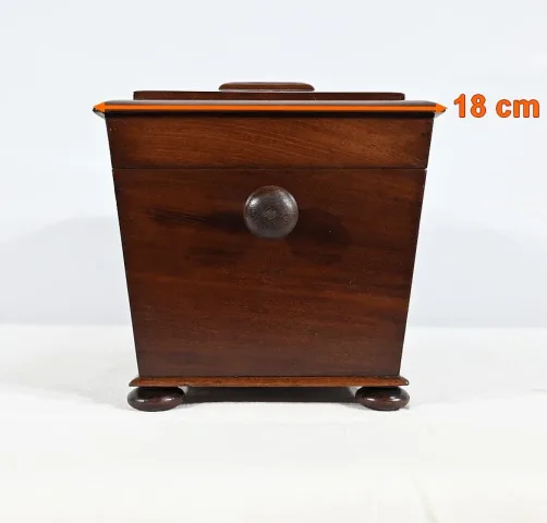 Rare Coffret à Thé Anglais ‘’Tea Caddy ‘’ en Acajou  – Milieu XIXe